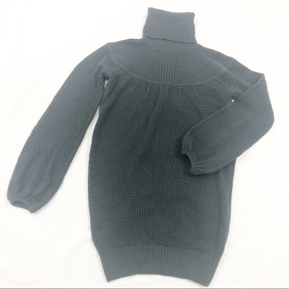 Club Monaco 100% Merino Wool Turtleneck Sweater Grayโ XS โ Blouson Sleeves
